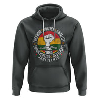 Juneteenth Fist Hoodie Freedom Justice Equality Emancipation Resilience - Wonder Print Shop