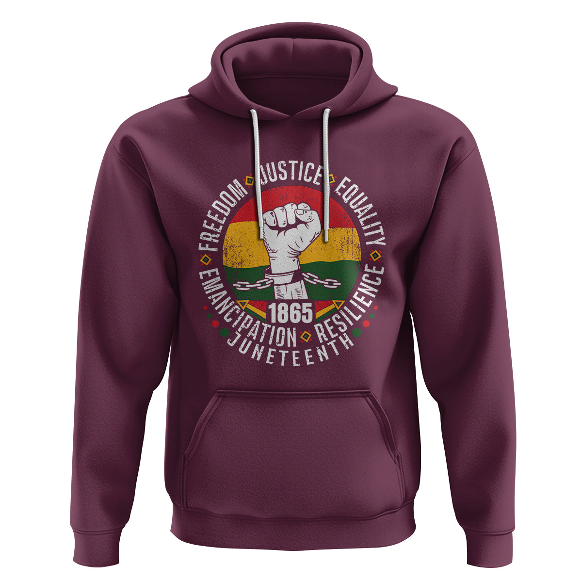 Juneteenth Fist Hoodie Freedom Justice Equality Emancipation Resilience - Wonder Print Shop