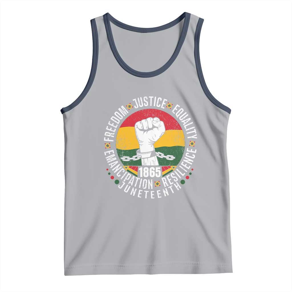 Juneteenth Raised Fist Tank Top Freedom Justice Equality Emancipation Resilience