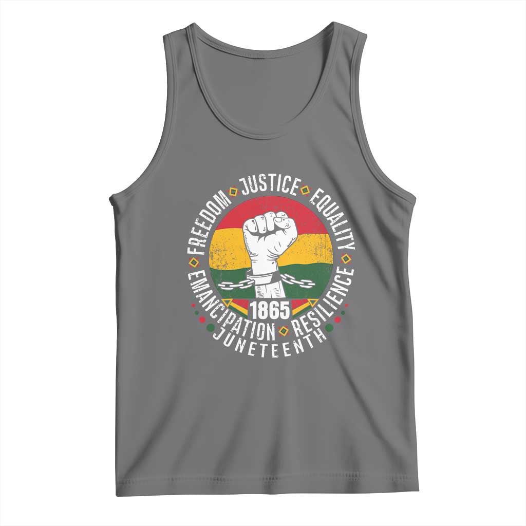 Juneteenth Raised Fist Tank Top Freedom Justice Equality Emancipation Resilience