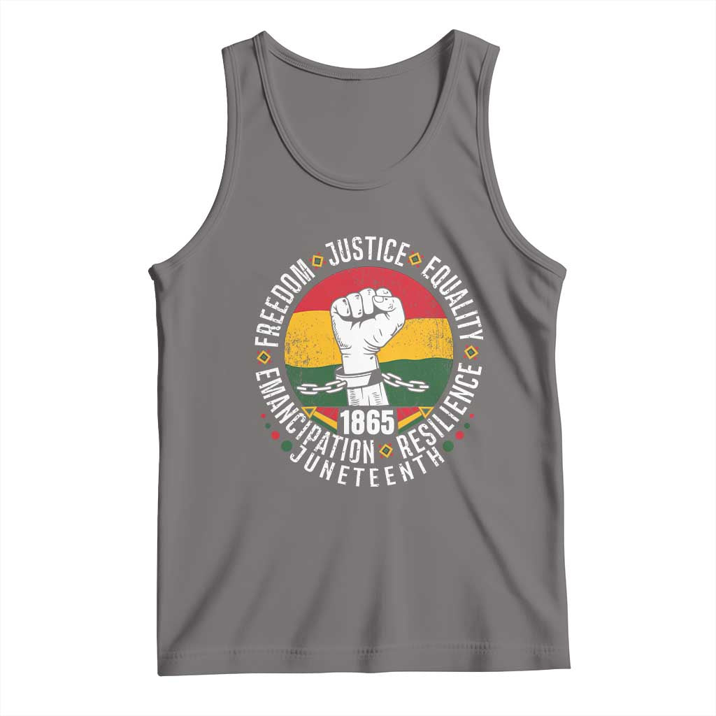 Juneteenth Raised Fist Tank Top Freedom Justice Equality Emancipation Resilience