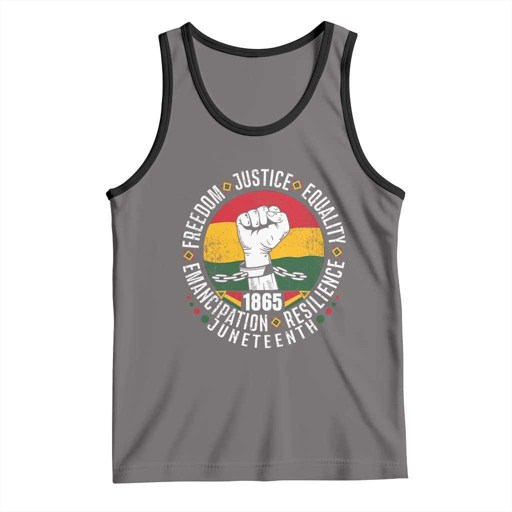 Juneteenth Raised Fist Tank Top Freedom Justice Equality Emancipation Resilience