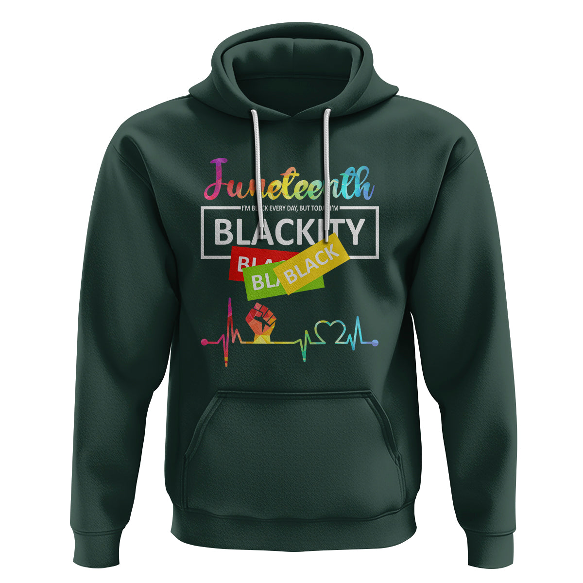 Juneteenth Hoodie Blackity Heartbeat - Wonder Print Shop