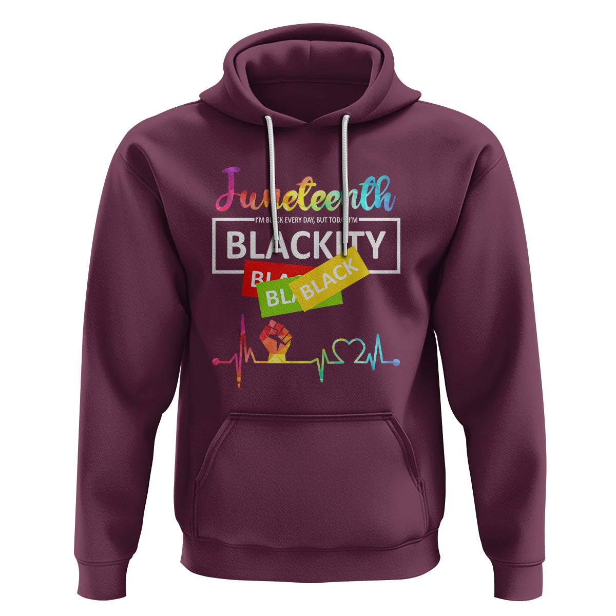 Juneteenth Hoodie Blackity Heartbeat - Wonder Print Shop