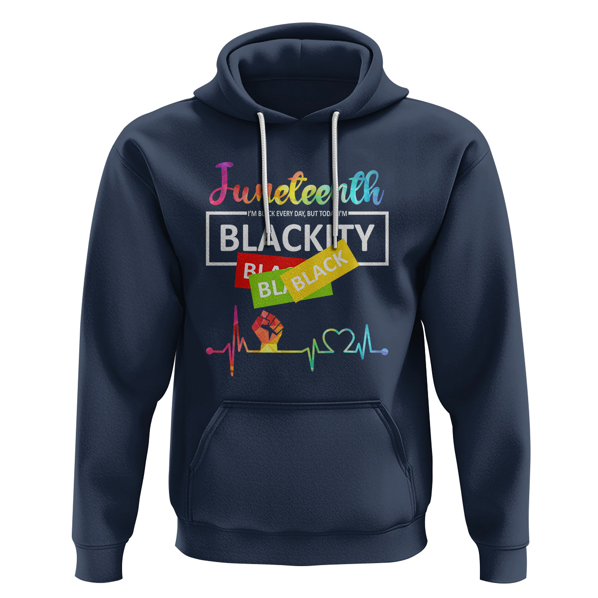 Juneteenth Hoodie Blackity Heartbeat - Wonder Print Shop
