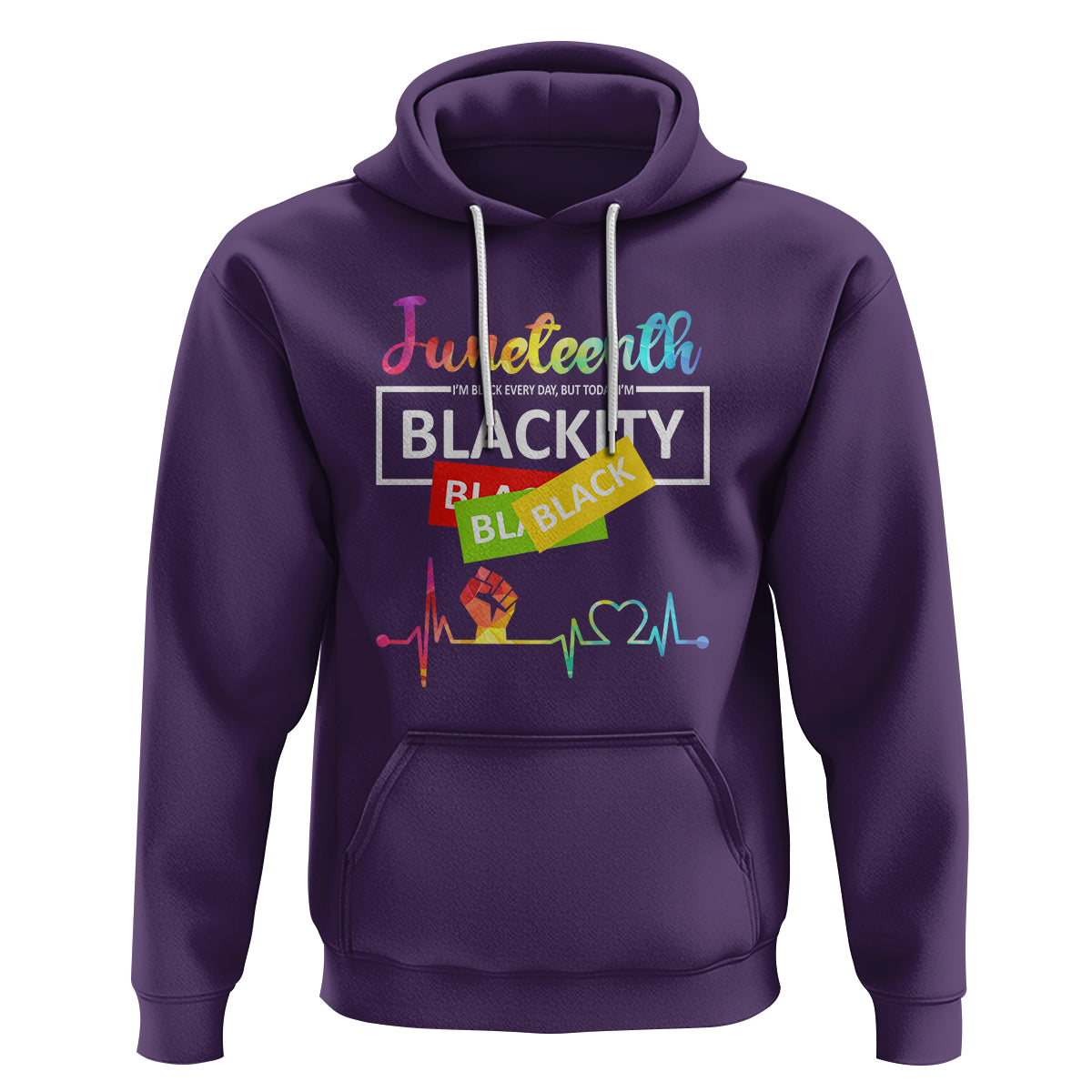 Juneteenth Hoodie Blackity Heartbeat - Wonder Print Shop