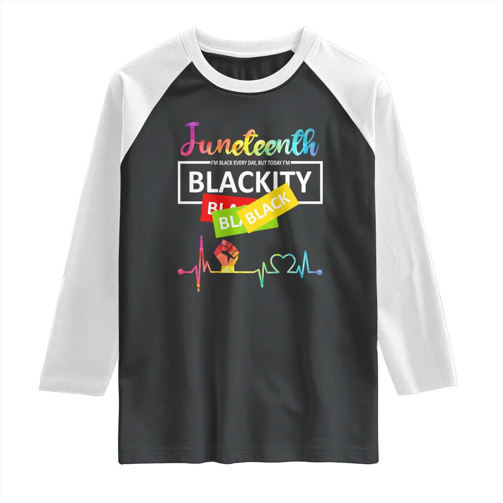 Juneteenth 1865 Raglan Shirt Blackity Heartbeat