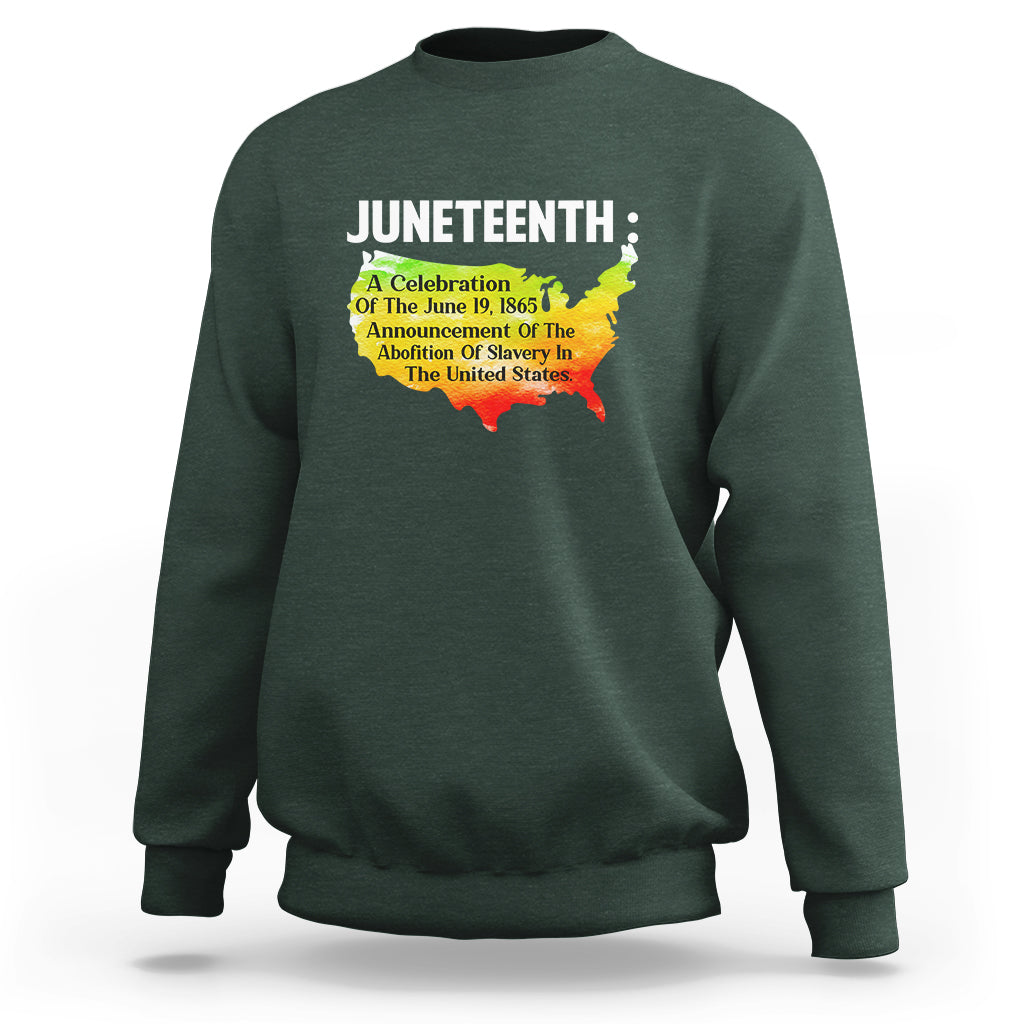 Black History Themed Sweatshirt With African Map Juneteenth Celebrates - Wonder Print Shop