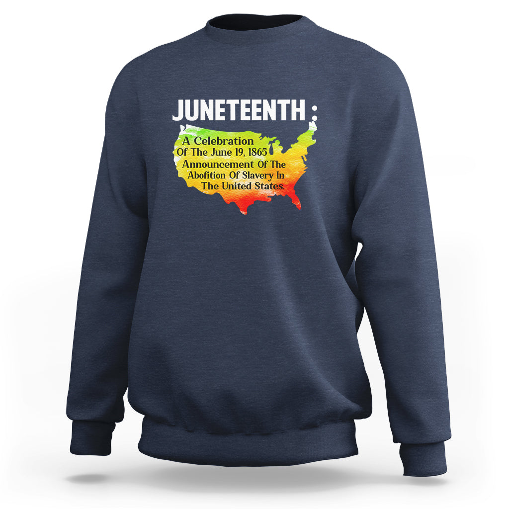 Black History Themed Sweatshirt With African Map Juneteenth Celebrates - Wonder Print Shop