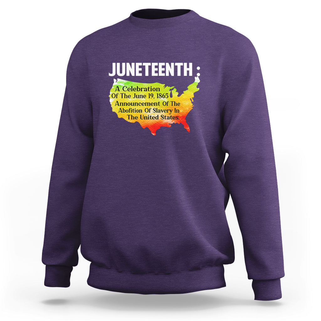 Black History Themed Sweatshirt With African Map Juneteenth Celebrates - Wonder Print Shop