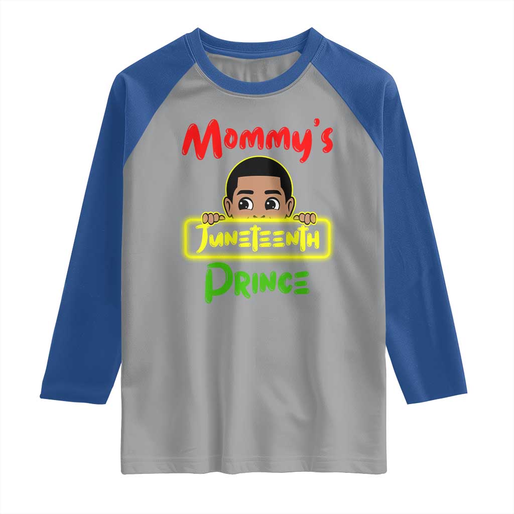 Mommy's Juneteenth Prince Raglan Shirt Black Boy