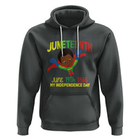 Happy Juneteenth Is My Independence Day Hoodie Super Hero Black Boy - Wonder Print Shop