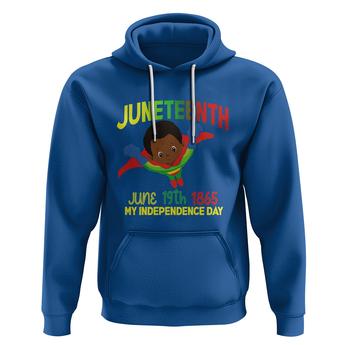 Happy Juneteenth Is My Independence Day Hoodie Super Hero Black Boy - Wonder Print Shop