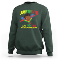 Happy Juneteenth Is My Independence Day Sweatshirt Super Hero Black Boy - Wonder Print Shop