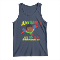 Juneteenth Is My Independence Day Tank Top Super Hero Black Boy