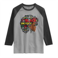 Black Heritage Pride Raglan Shirt For Melanin Black Women Natural Hair Afro Word Art