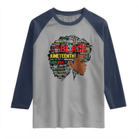 Black Heritage Pride Raglan Shirt For Melanin Black Women Natural Hair Afro Word Art