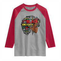 Black Heritage Pride Raglan Shirt For Melanin Black Women Natural Hair Afro Word Art