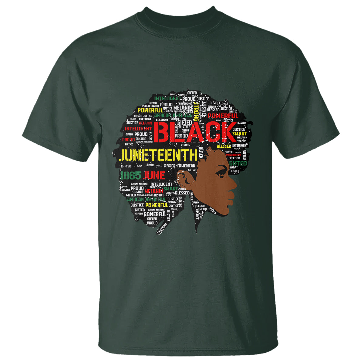 Black Heritage T Shirt For Melanin Black Women Natural Hair Afro Word Art - Wonder Print Shop