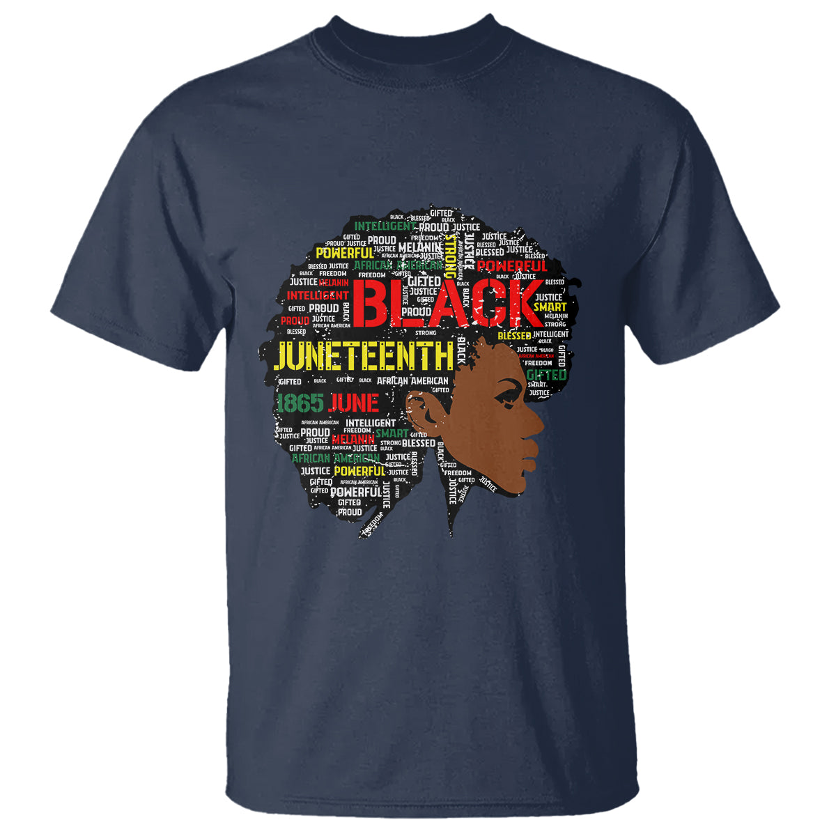 Black Heritage T Shirt For Melanin Black Women Natural Hair Afro Word Art - Wonder Print Shop
