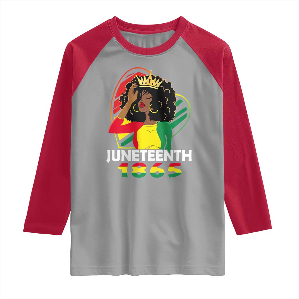 Queen Afro Raglan Shirt Juneteenth 1865
