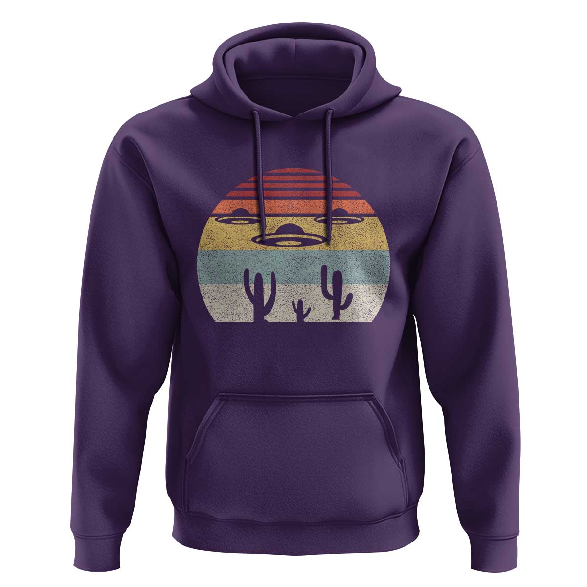 Vintage Retro UFO Alien Desert Hoodie - Wonder Print Shop
