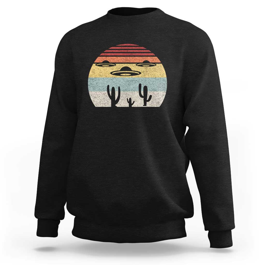 Vintage Retro UFO Alien Desert Sweatshirt - Wonder Print Shop