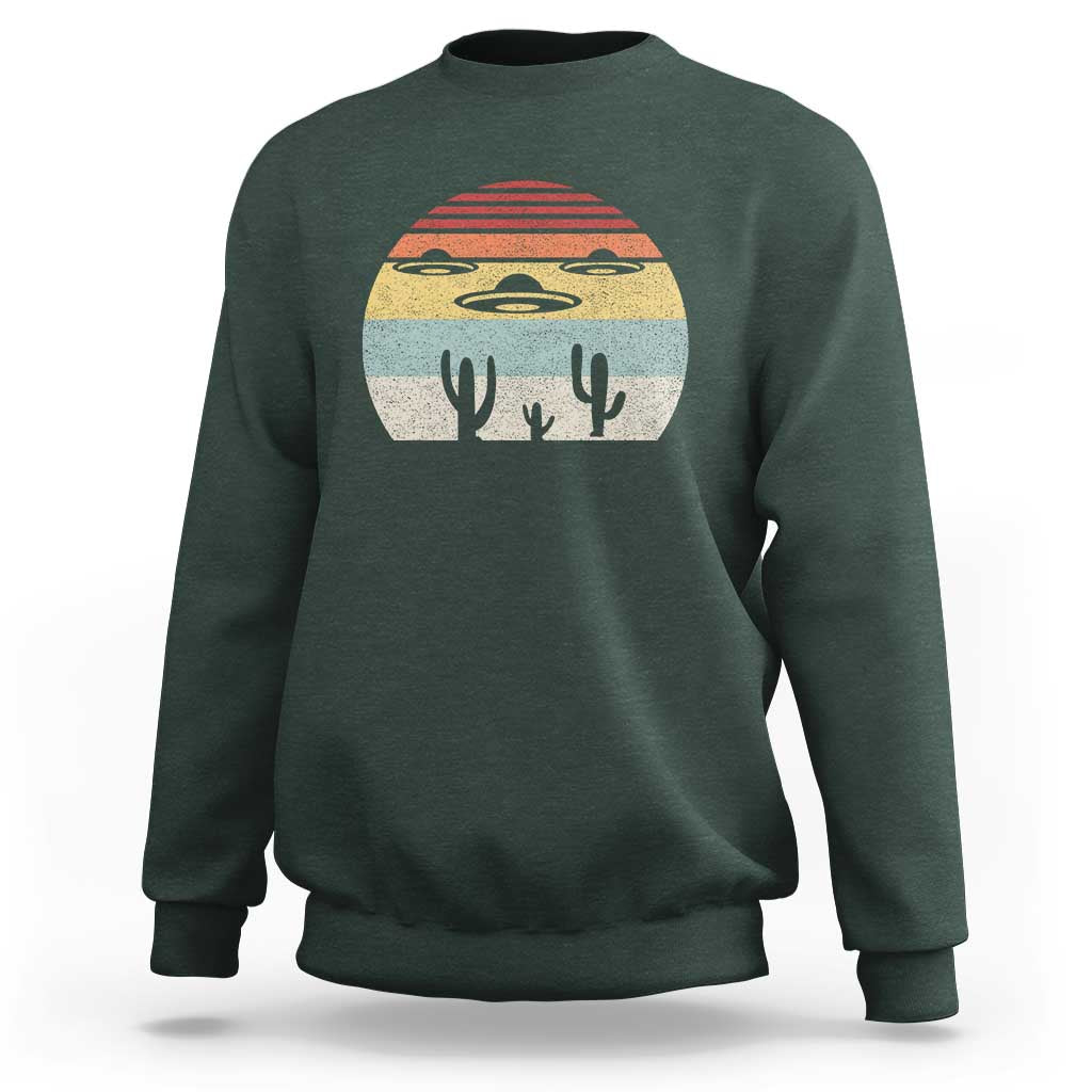 Vintage Retro UFO Alien Desert Sweatshirt - Wonder Print Shop