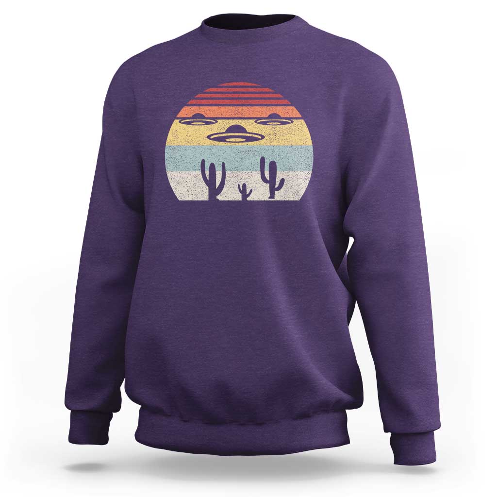 Vintage Retro UFO Alien Desert Sweatshirt - Wonder Print Shop