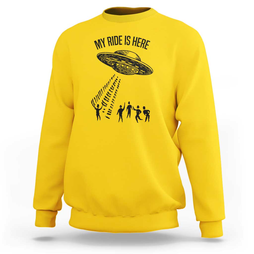My Ride  Alien Flying Saucer UFO Abduction Sweatshirt - Wonder Print Shop