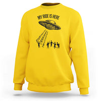 My Ride  Alien Flying Saucer UFO Abduction Sweatshirt - Wonder Print Shop