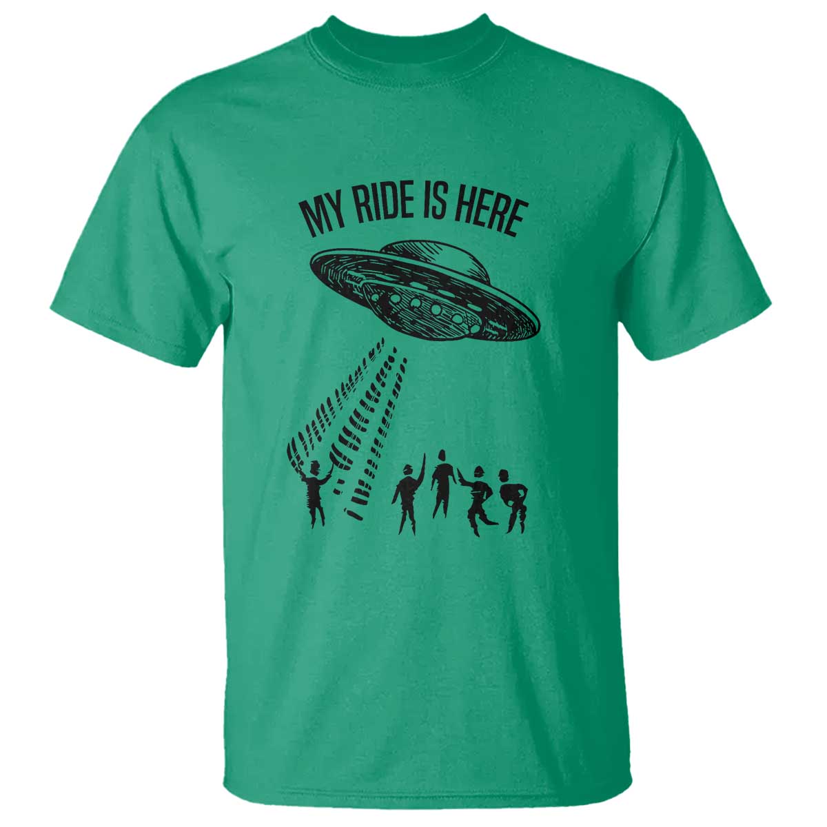My Ride  Alien Flying Saucer UFO Abduction T Shirt - Wonder Print Shop
