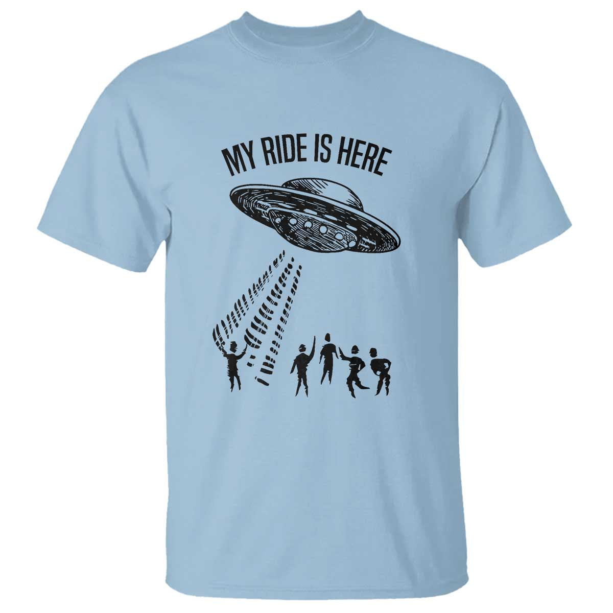 My Ride  Alien Flying Saucer UFO Abduction T Shirt - Wonder Print Shop