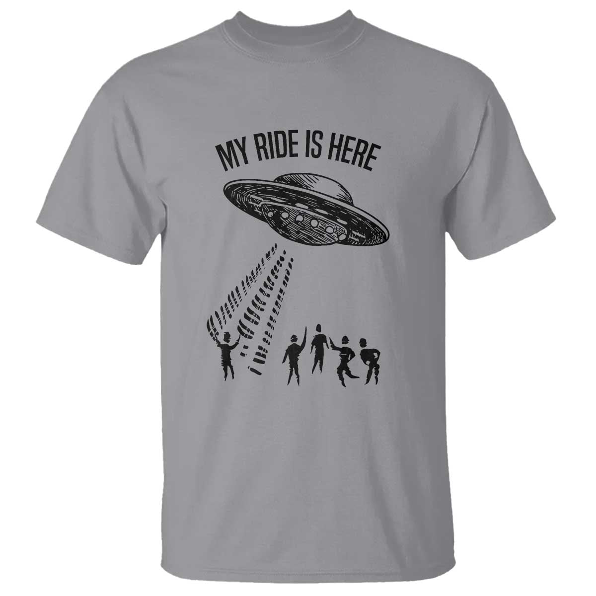 My Ride  Alien Flying Saucer UFO Abduction T Shirt - Wonder Print Shop