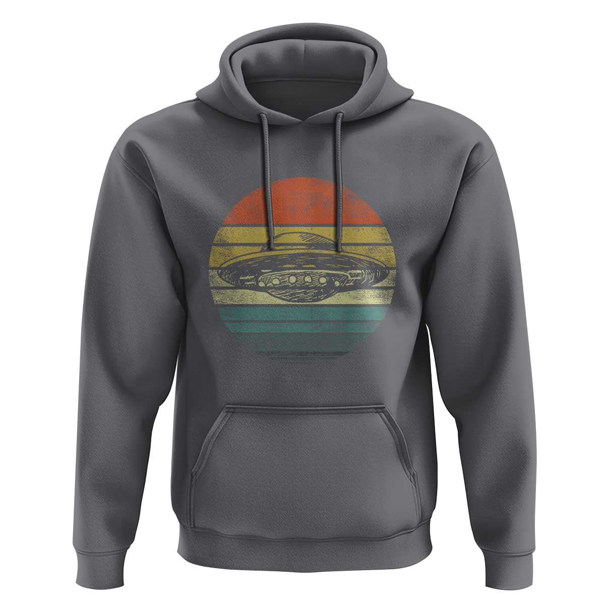 UFO Gifts Retro Sunset Funny Alien UFO Hunter Silhouette Hoodie - Wonder Print Shop