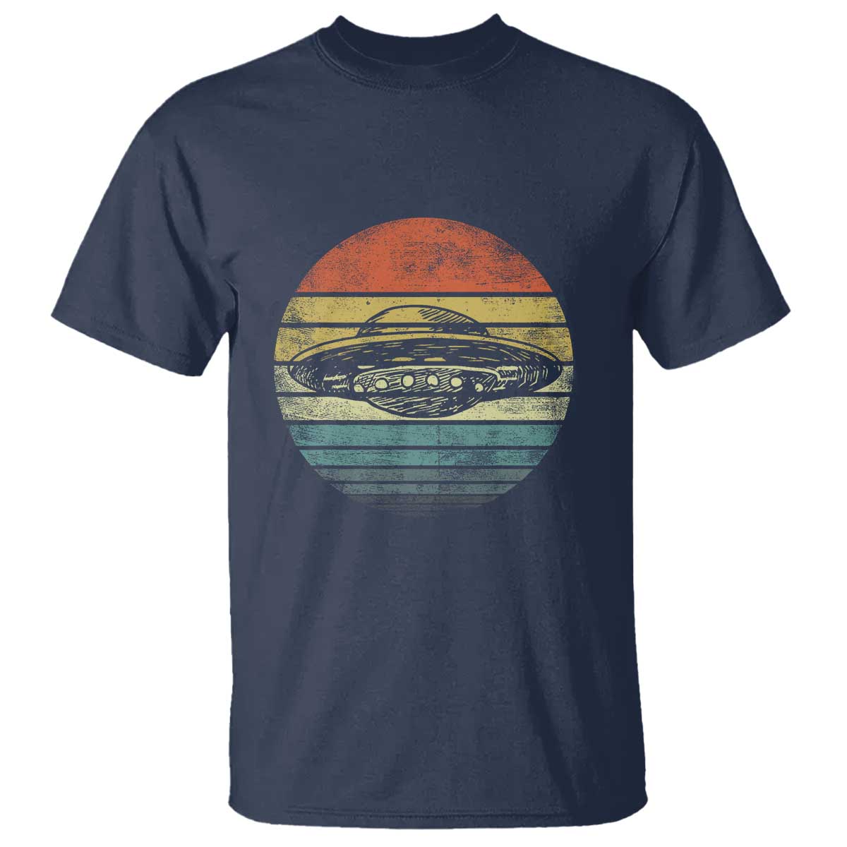 UFO Gifts Retro Sunset Funny Alien UFO Hunter Silhouette T Shirt - Wonder Print Shop