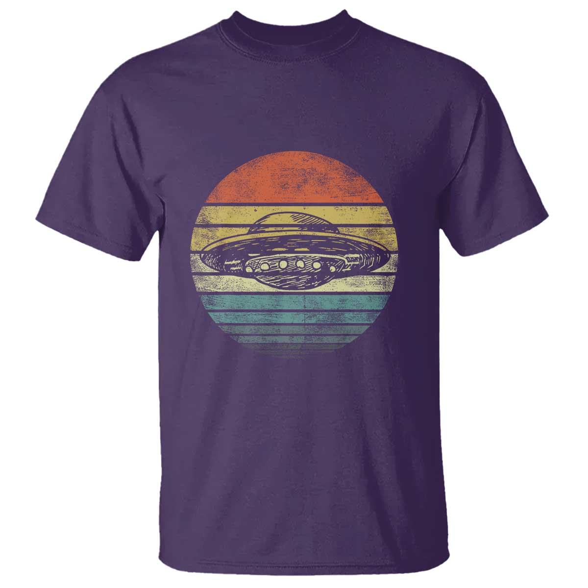 UFO Gifts Retro Sunset Funny Alien UFO Hunter Silhouette T Shirt - Wonder Print Shop