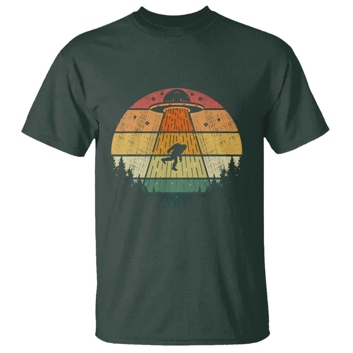 Retro Vintage Bigfoot UFO Abduction Funny Sasquatch Aliens T Shirt - Wonder Print Shop