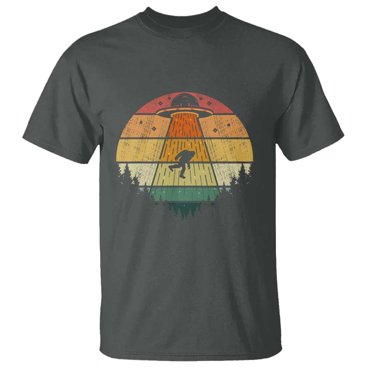 Retro Vintage Bigfoot UFO Abduction Funny Sasquatch Aliens T Shirt - Wonder Print Shop