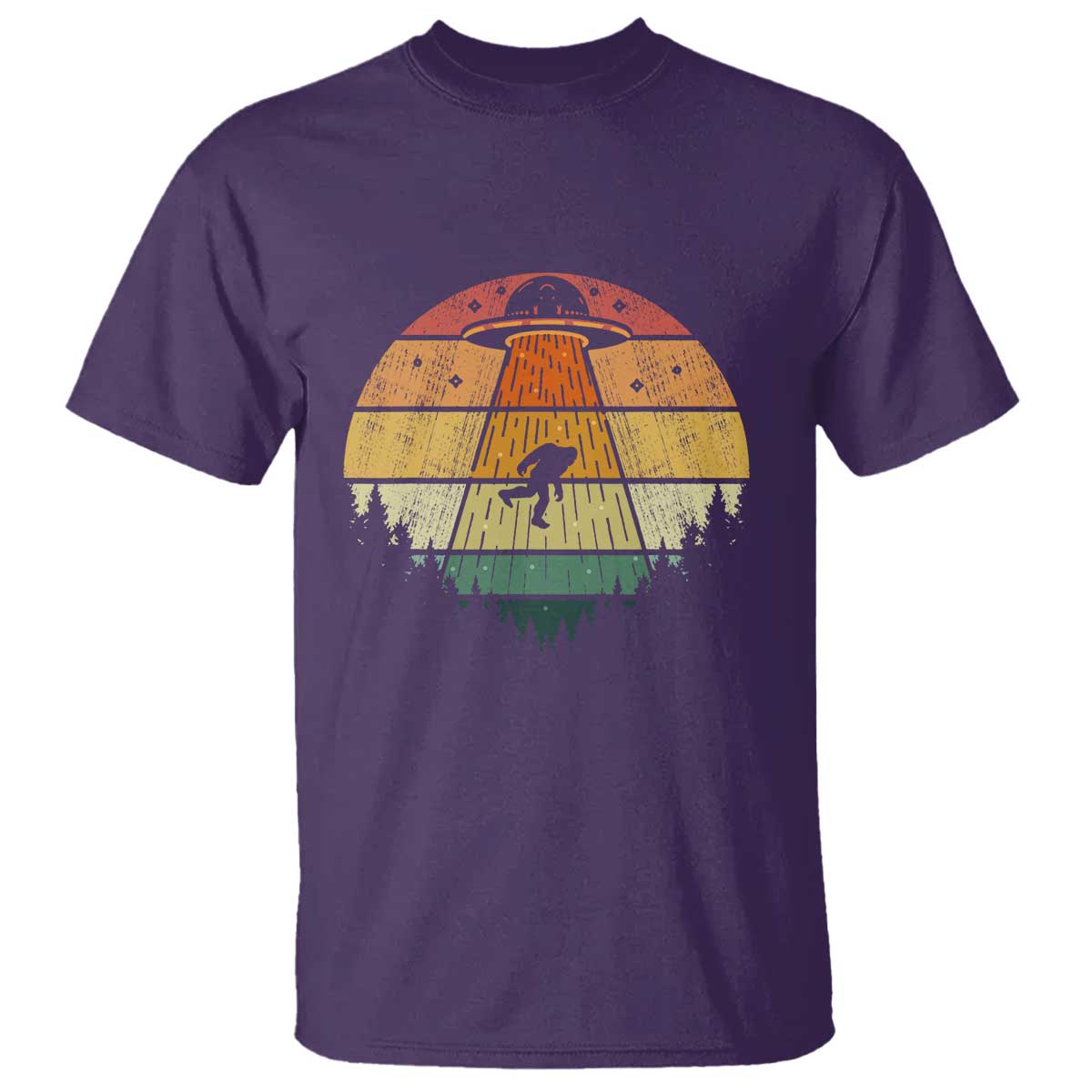 Retro Vintage Bigfoot UFO Abduction Funny Sasquatch Aliens T Shirt - Wonder Print Shop