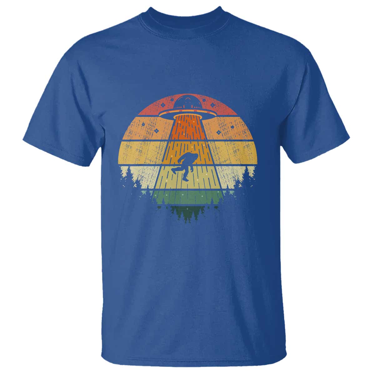 Retro Vintage Bigfoot UFO Abduction Funny Sasquatch Aliens T Shirt - Wonder Print Shop
