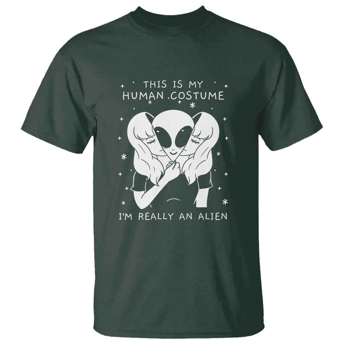 This Is My Human Costume I'm Really An Alien UFO T Shirt - Wonder Print Shop