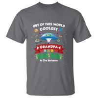 Mens Coolest Grandpa Father's Day Outer Space UFO Spaceship Alien T Shirt - Wonder Print Shop