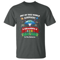 Mens Coolest Grandpa Father's Day Outer Space UFO Spaceship Alien T Shirt - Wonder Print Shop