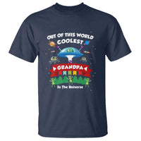 Mens Coolest Grandpa Father's Day Outer Space UFO Spaceship Alien T Shirt - Wonder Print Shop