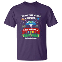 Mens Coolest Grandpa Father's Day Outer Space UFO Spaceship Alien T Shirt - Wonder Print Shop