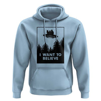I want to Believe Funny Cat UFO Alien Space Hoodie - Wonder Print Shop