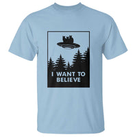 I want to Believe Funny Cat UFO Alien Space T Shirt - Wonder Print Shop