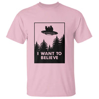 I want to Believe Funny Cat UFO Alien Space T Shirt - Wonder Print Shop
