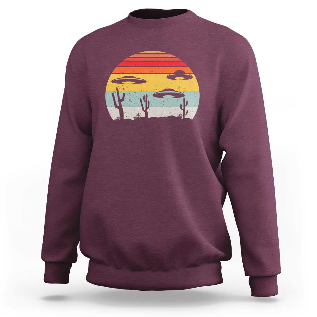 Vintage UFO Lover Alien Desert Retro Sweatshirt - Wonder Print Shop